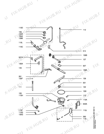 Взрыв-схема посудомоечной машины Juno JSI9662 - Схема узла Hydraulic System 272